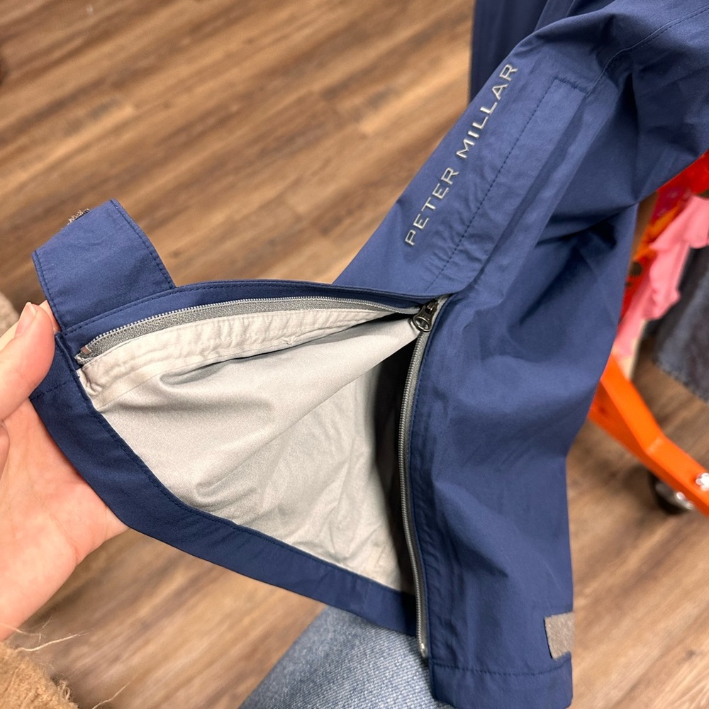 Peter Millar Navy Water Proof pull on golf pants Large - Picture 5 of 12